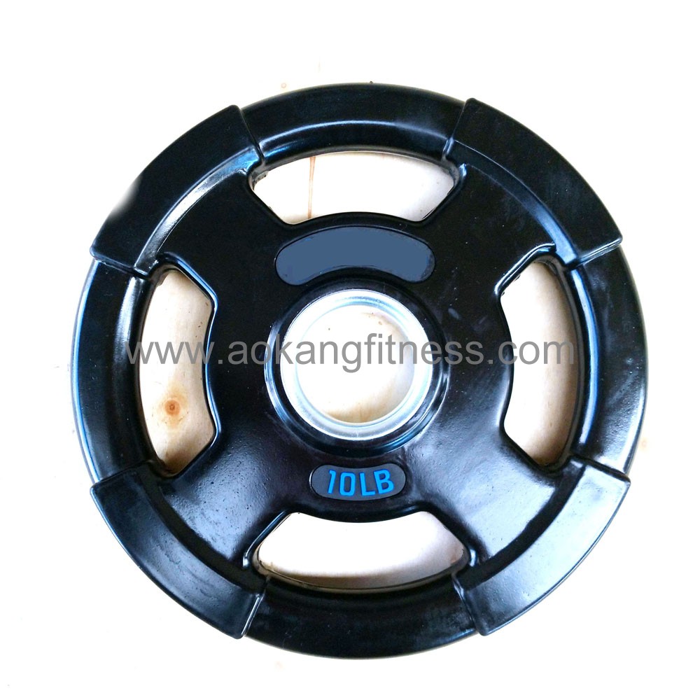 4 Grips Rubber Coated Weight Plate